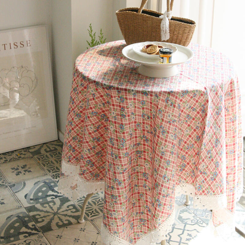 

Retro Flower Picnic Cotton Lace Tablecloth/Tablecloth 4 sizes Blue