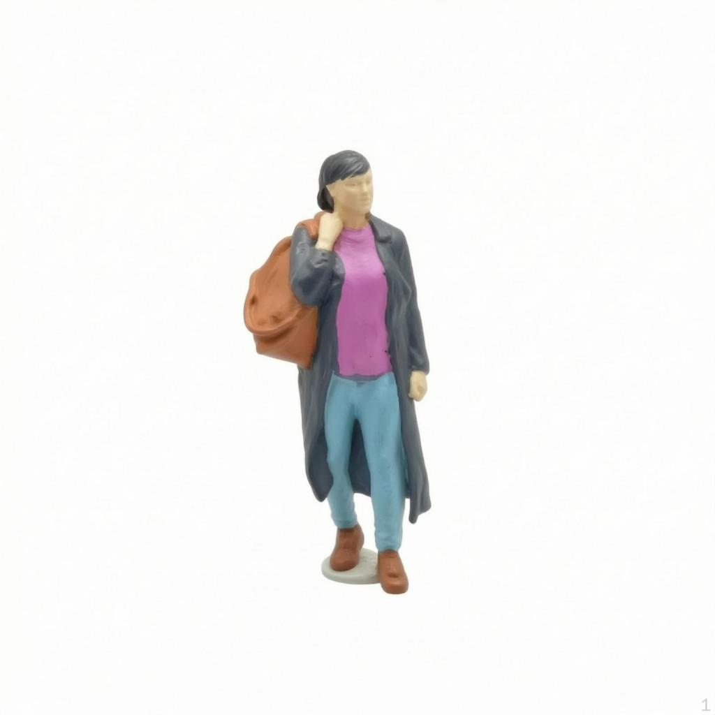 Woman in Long Coat Resin Diorama Figure Collectible for Hobbyists, Collectors