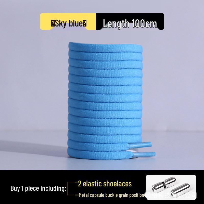 Elastic No-Tie Half-Round Shoelaces for Kids & Adults - Black & White