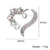 Valentine's Day Romantic Rhinestone Heart Brooches for Women Pearl Love Pins Banquet Party Backpack Gifts Jewelry Accessories