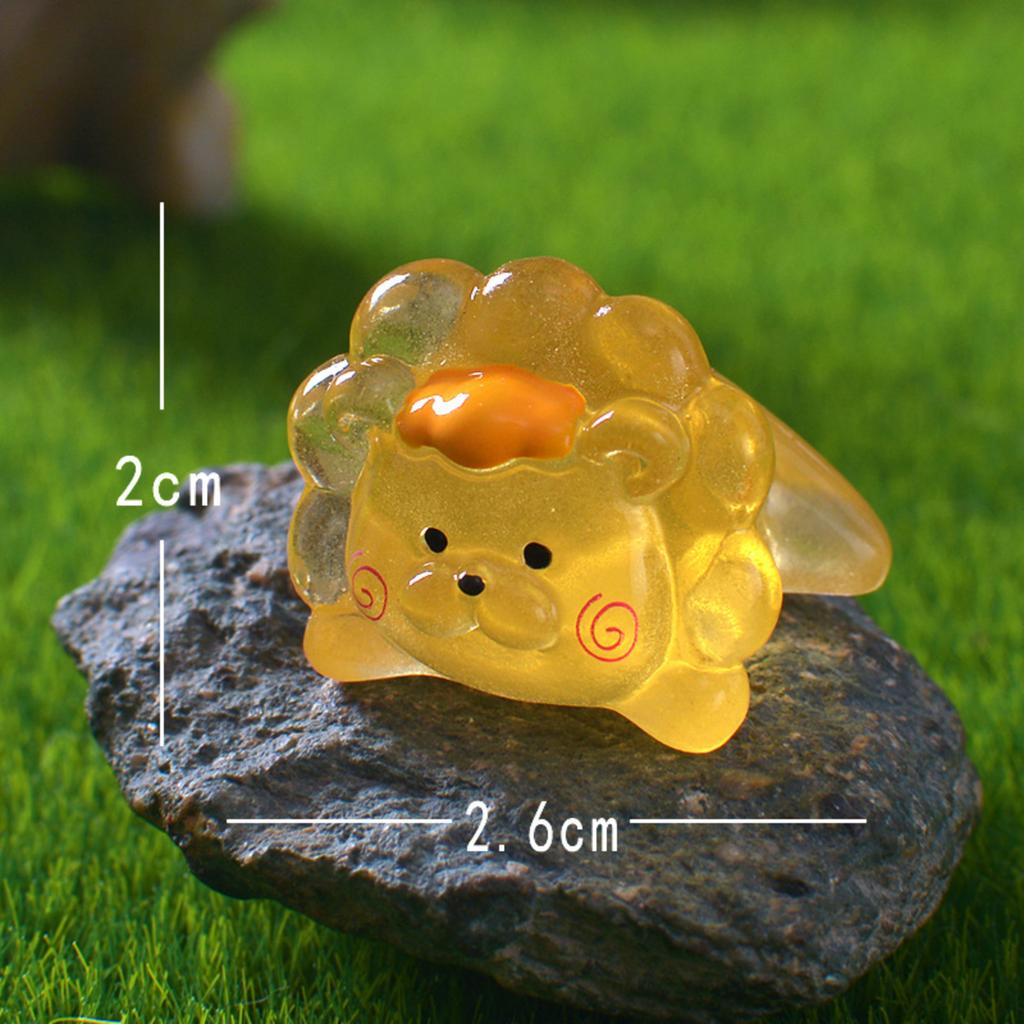 Glow-in-the-Dark Resin Figurine Micro-Scenery Decorative Ornament Cartoon- Adorable Viral Glowing Desktop Craft Item