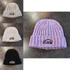 Knitted Letter Embroidered Beanie Hat For Winter Warmth Unisex Fashion Accessory