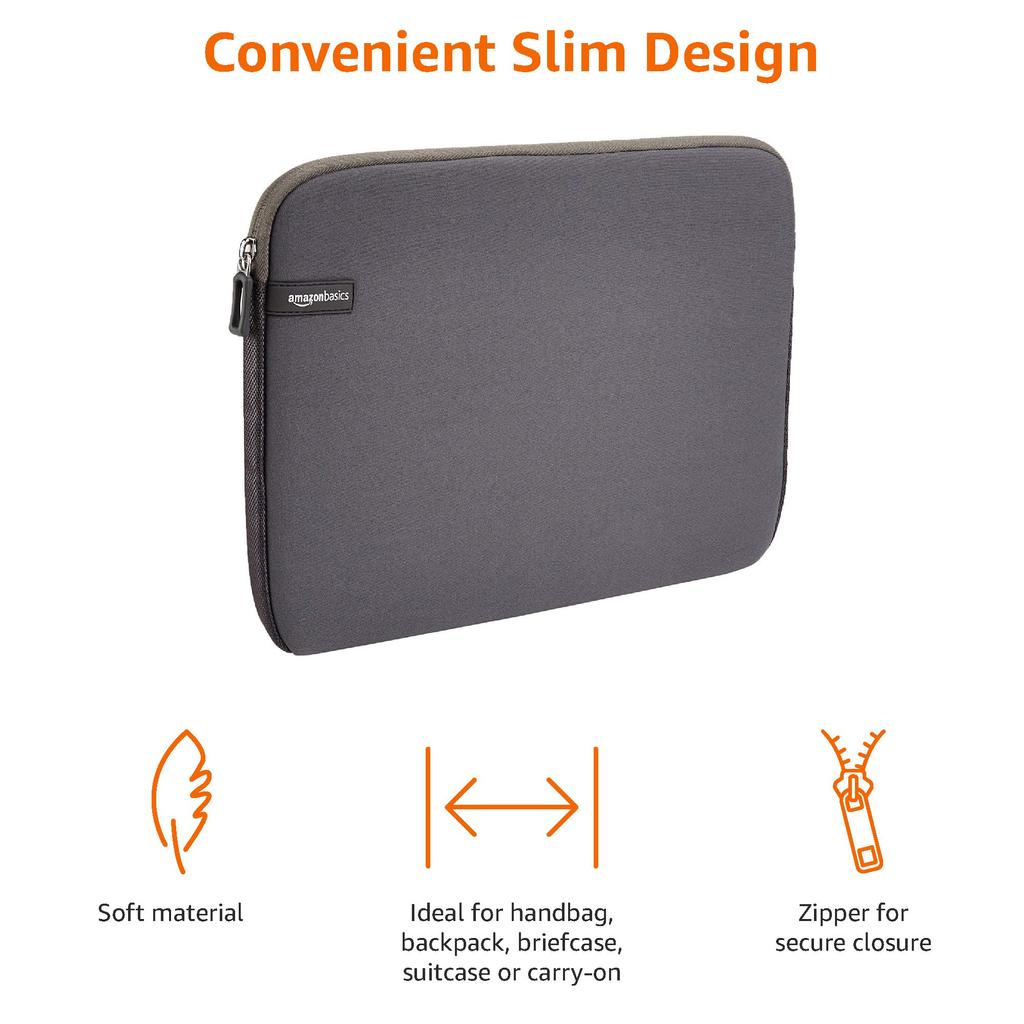 Amazon Basics PC Case Laptop Bag Sleeve 13.3 Inch Gray
