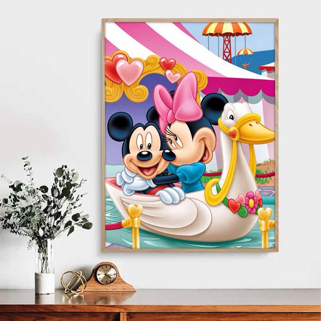 Full Round Diamond Painting Minnie Mickey On The Duck Art Rhinestone Picture Mosaic DIY 5D Cross Stitch Embroidery Home Decoration