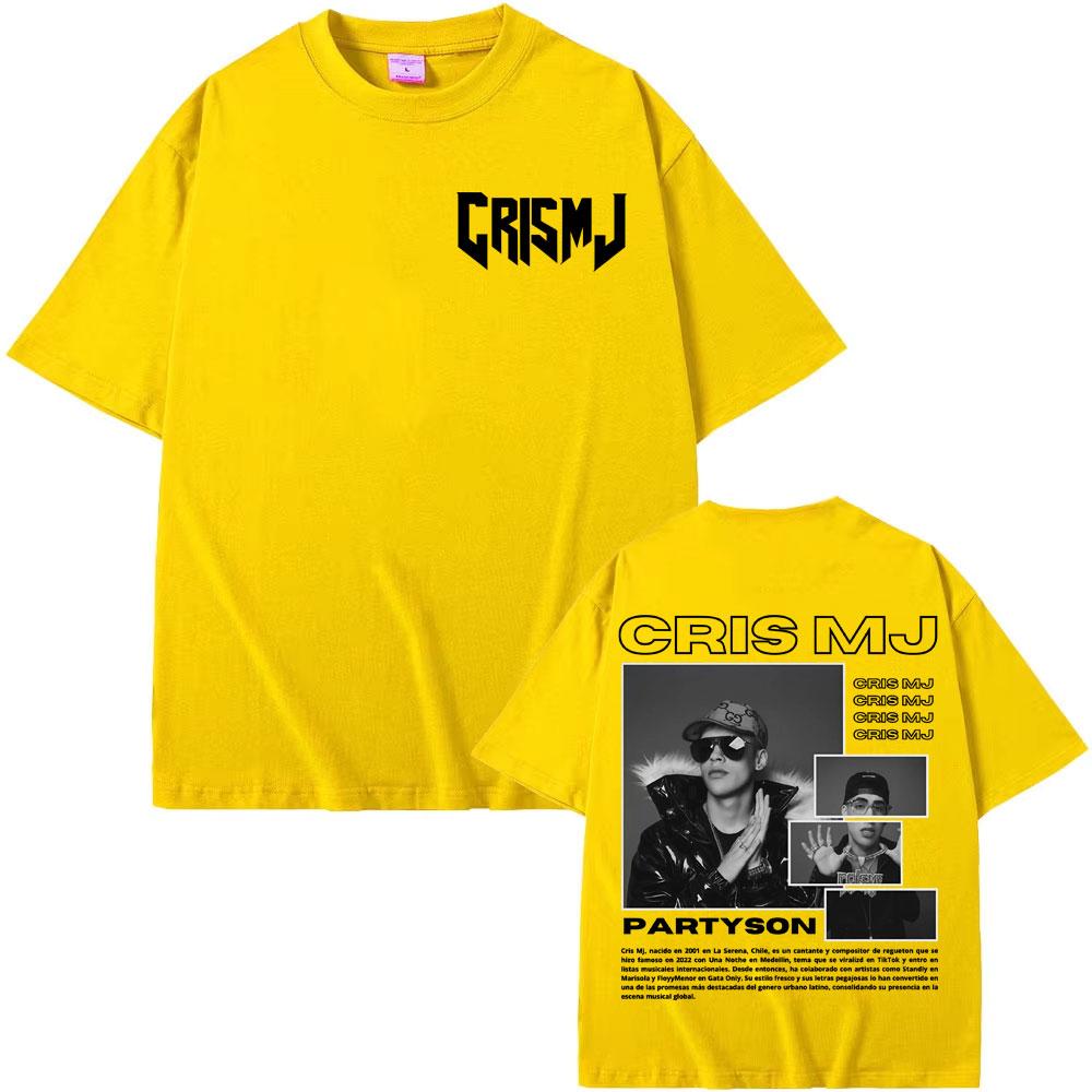 Tricouri Merch Rapper Cris Mj Tour 2025 pentru Bărbați Femei Harajuku Gotic Retro Tricouri Calitate Înaltă Tricou 100% Bumbac Streetwear