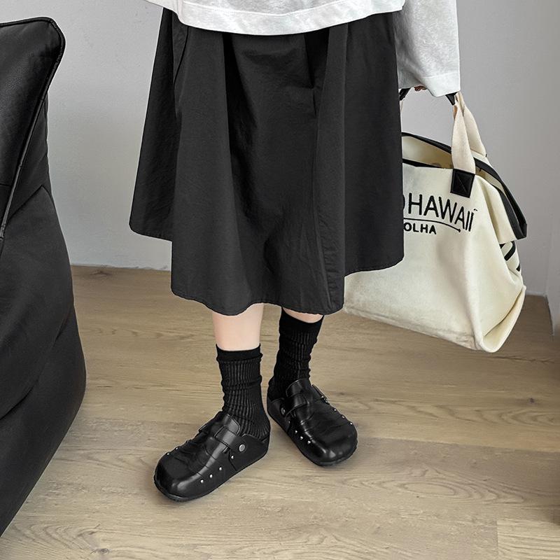 Vintage Tasche Kopf lässige Oberbekleidung faule Plateau-Slipper trendige Mode Leder Zehen-Boken-Schuhe 950718-T