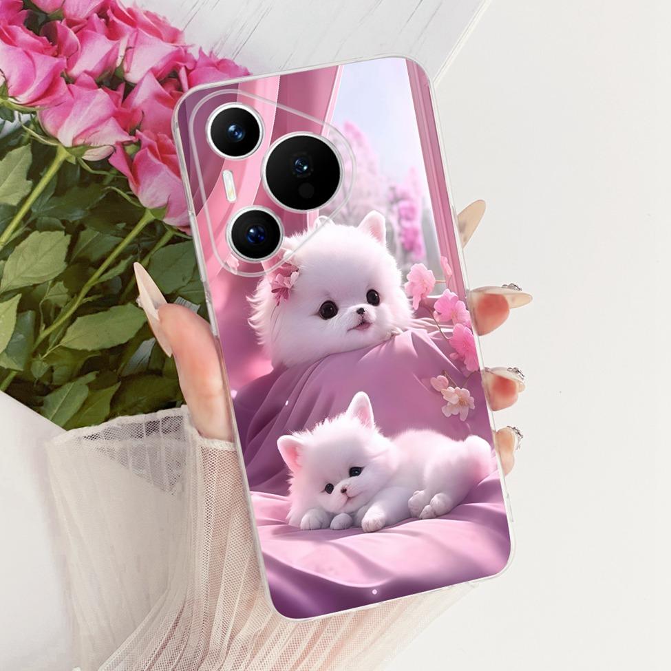 For Huawei Pura 70 Clear Case Aesthetic Luxury Cute Fashion Flowers Funny Painted Casing For Huawei ADY-LX9 ADY-AL00
