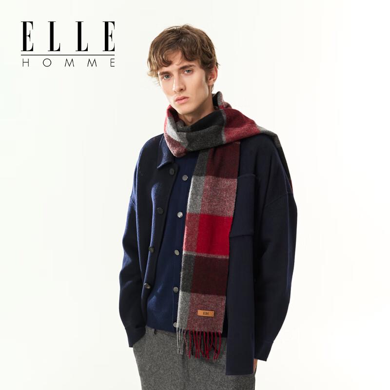 

Мужской клетчатый шарф ELLE из 100% шерсти 180x30CM