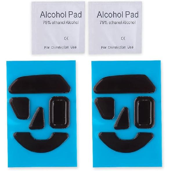 2 Sets Black Rounded Curved Edges Mouse Feet Pads Skates Compatible for Razer Basilisk V3 Pro Wireless Gaming Mouse