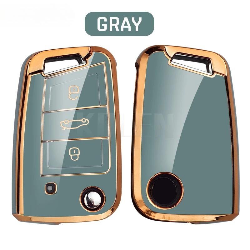 Fashion TPU Car Flip Key Case Cover Shell for VW Volkswagen Golf 7 MK7 Tiguan MK2 for Seat Ateca Leon FR 2 Ibiza Skoda Octavia