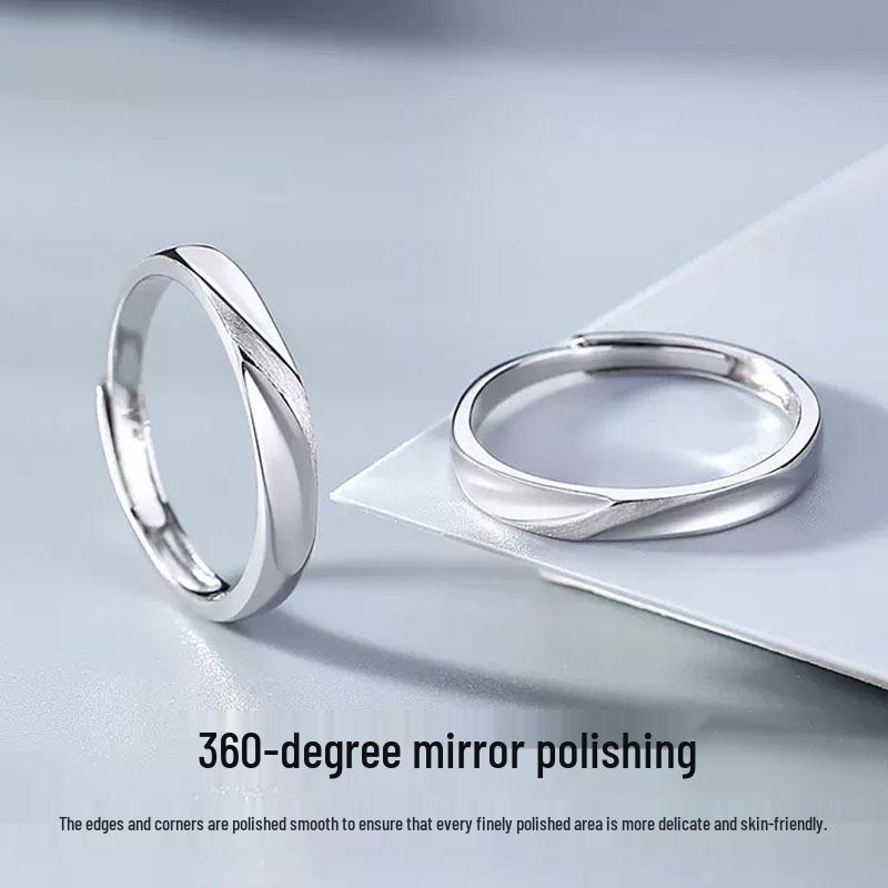 S925 Sterling Silver 'Close To Me' Couple Rings - Luxurious Silver Rings for Birthdays, Proposals, and Anniversaries