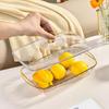 Transparent Buffet Food Tray Drop-proof Large Capacity Fruit Tray with Lid Food Storage Organizer