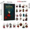 Hollow Knight Silksong Advent Calendar 2025, 24 Days Christmas Countdown, 2D Flat Acrylic Hanging Decor for Christmas Tree, for Game Lover