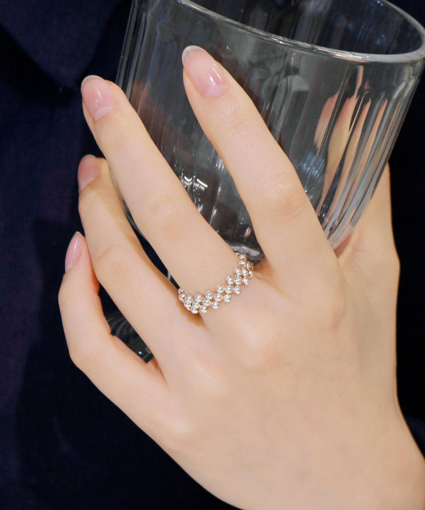 47Bag 925 Silver Silver Ball Lace Ring Tessa