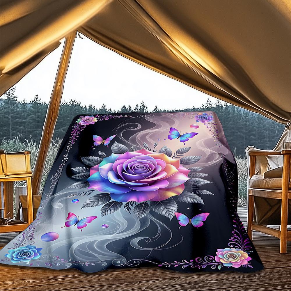 

1pc Love Quotes Throw Blanket Polyester Fiber, Lightweight Flannel, Soft & Warm, All Season Use for Outdoor, Camping 80x120cm