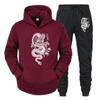 Men's And Women's Long Sleeves Set Hoodie+Pant Spring Winter Dragon Print Casual Sweatshirt Sportwear Men Clothing
