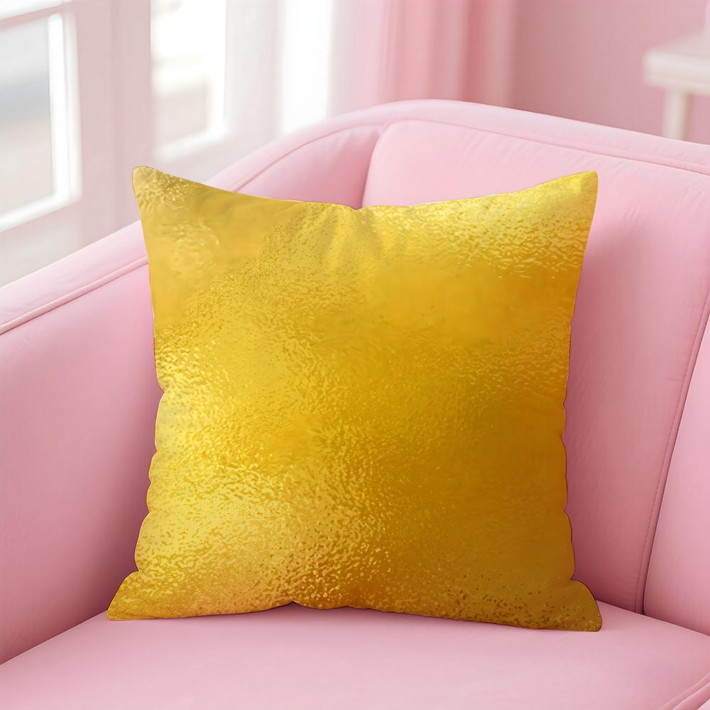 Luxe Shiny Art Gold Foil Texture Cushion Cover Pillow Case Soft Skin Friendly Fabric  Concealed Zipper