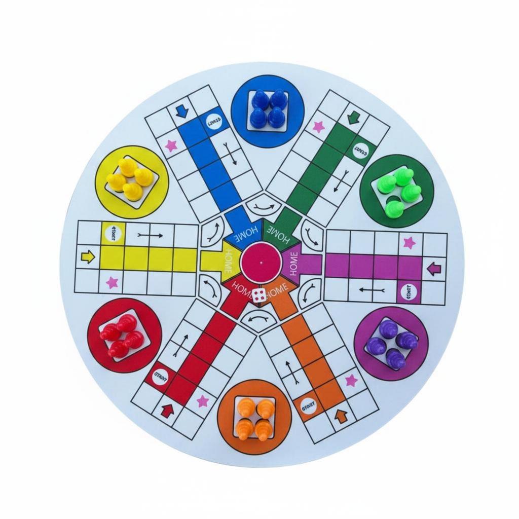 6 Player Ludo Board Skill Development Flying Chess Game for Adults, Party,
