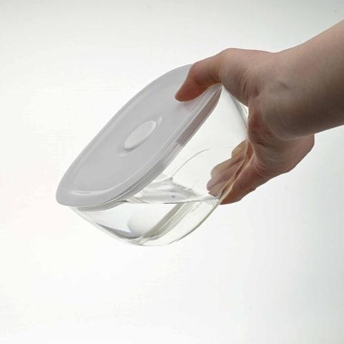 HARIO Made In Japan Heat-resistant Glass Airtight Storage Container/Corner 1200ml BUONO Kitchen KSTM-120-TW Clear