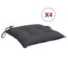 VidaXL Set of 4 Chair Cushions, Seat Pad with Tie Strings, Waterproof Outdoor Cushion, Anthracite 361451