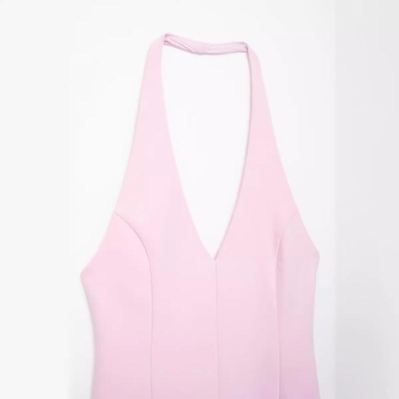 Summer Women's Halter Neck Short Dress - European and American Street Fashion