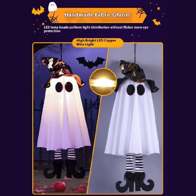 Lighted Specter Hanging Decoration Glowing Specter Hanging Ornament with LED Light For Porch Yard Indoor and Outdoor