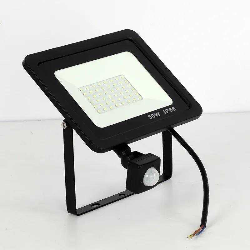 10W 20W 30W 50W 100W Induction Led Flood Light With Adjustable PIR Sensor 110V 220V Floodlight Street Square Outdoor Lighting