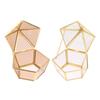 1pc Transparent Glass Ring Box Wedding Ring Box Geometric Clear Glass Jewelry Box Jewelry Organizer Holder Tabletop Container