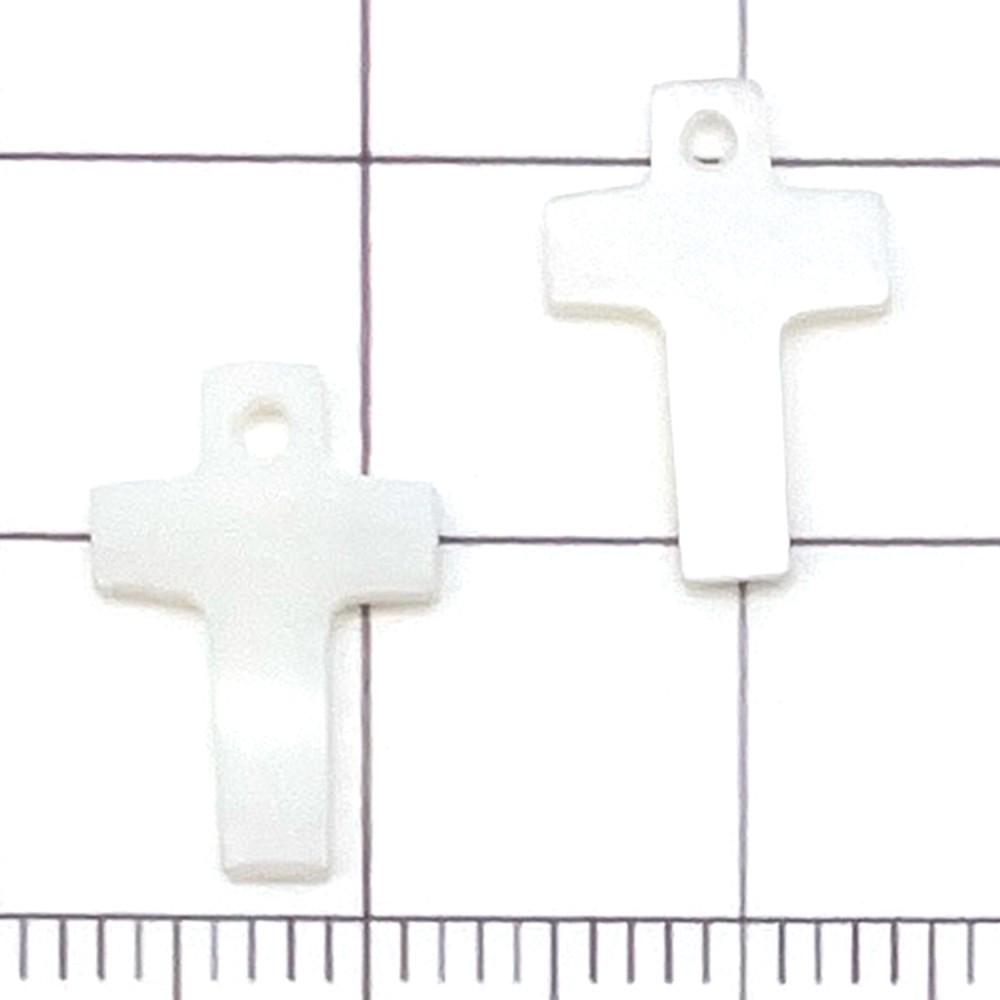 24-Piece Set: White Natural Moon Cross Shell Charms for DIY Jewelry
