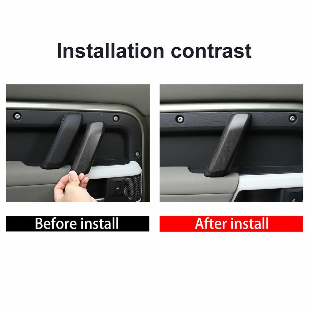 Oak Grain Car Inner Door Handle Trim Cover For Land Rover Defender 110 20-24