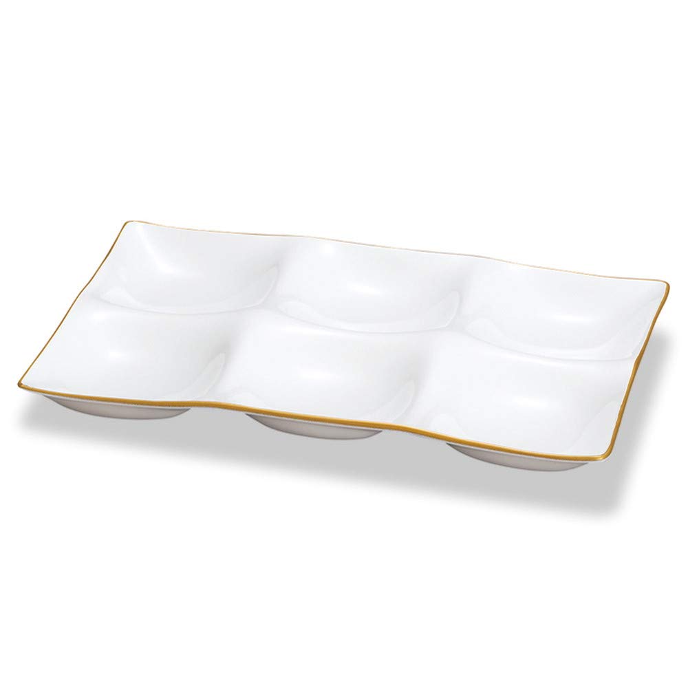 Mitani Yamanaka Lacquerware Lunch Yamanaka White Six Plate, White, 25.6cm, Lacquer, & Gold, Plate, M17229-4