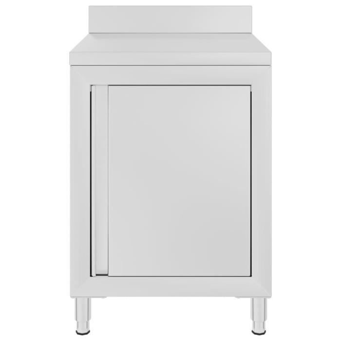 VidaXL Table de travail commerciale avec armoire 60x60x96 cm Inox