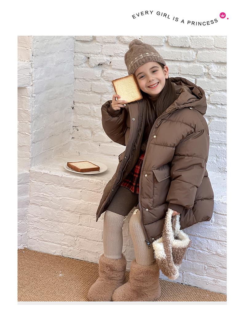 Kinder Winter 2025 Mittellanger Daunenmantel - Dicke, warme Baumwolljacke für Jungen und Mädchen