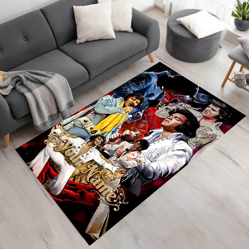 Elvis Presley Customize Your Name Area Rug Perfect for Dining Room Game Room Decorate Room Outdoor Anti-slip Rug Office Home Decor Wedding Party Gift