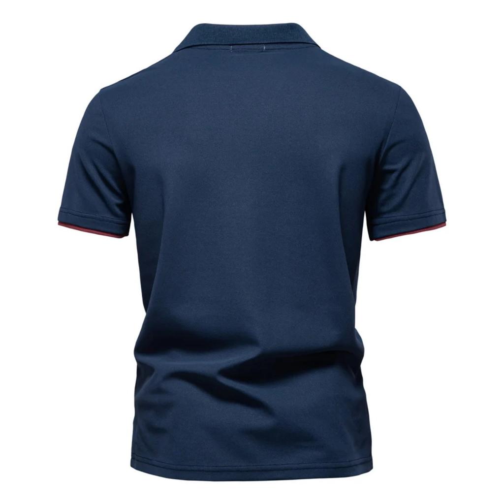 TrendHub Herren V-Ausschnitt Gestreiftes Poloshirt Atmungsaktives Slim Fit Poloshirts für Herren Leichtes Lässiges Sportliches Polo