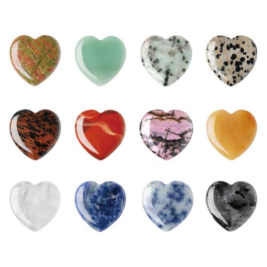 Kišeninė brangakmenio širdelė Valentino dienos dovana Brangakmenių uolos Poliruotas kristalas Kišeninė širdelė Atminimo daiktas vaikams Klasės mainų vakarėlio dovanėlės