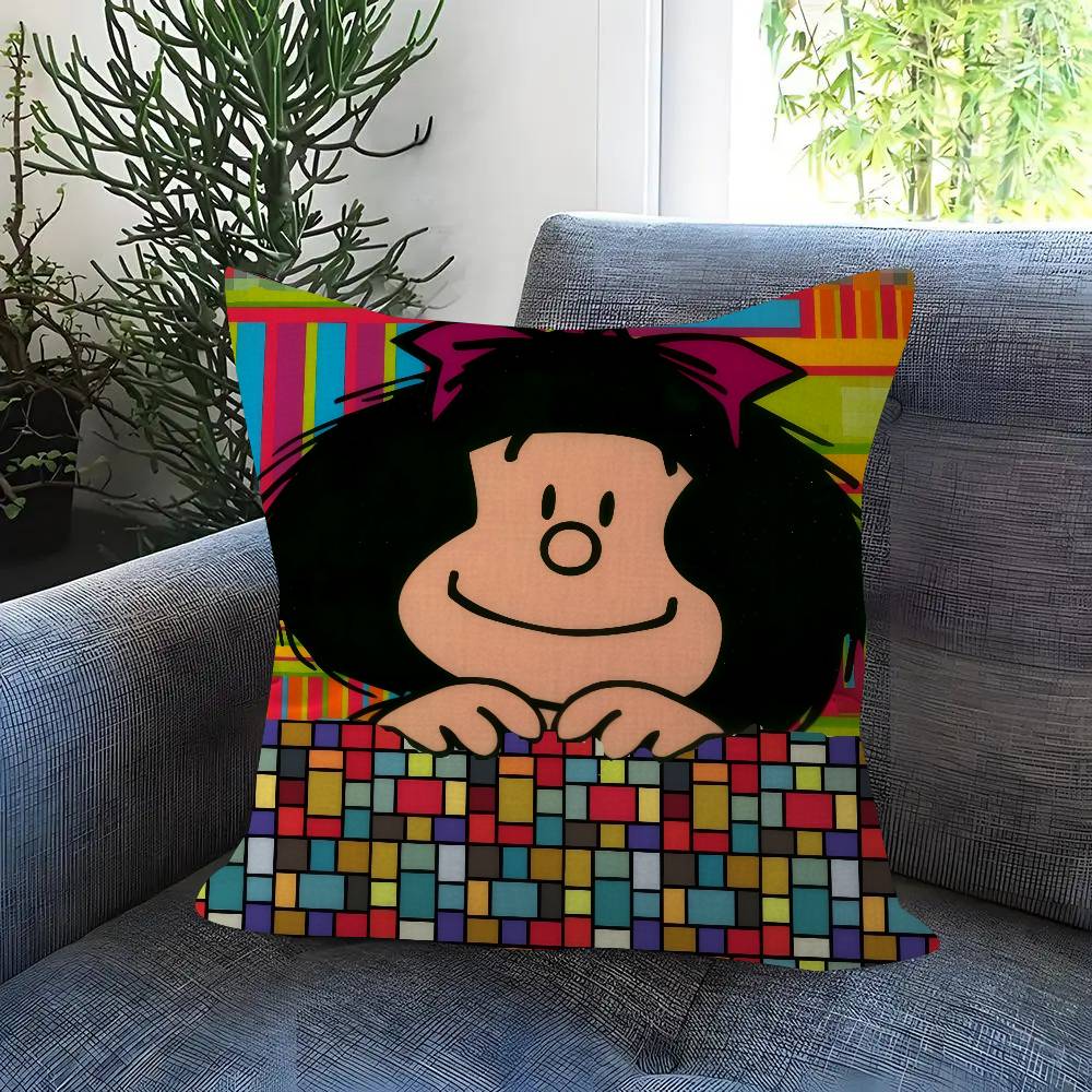 Pillow Cushion Cover Pillowcase Living Room Sofa Home Decor Customized Cartoon Cute Mafalda