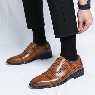Four Seasons Herren Business Kleiderschuhe Lässig Bequem Schnürschuhe Business Büro Lederschuhe Britische Hochzeit Bankettschuhe Herren