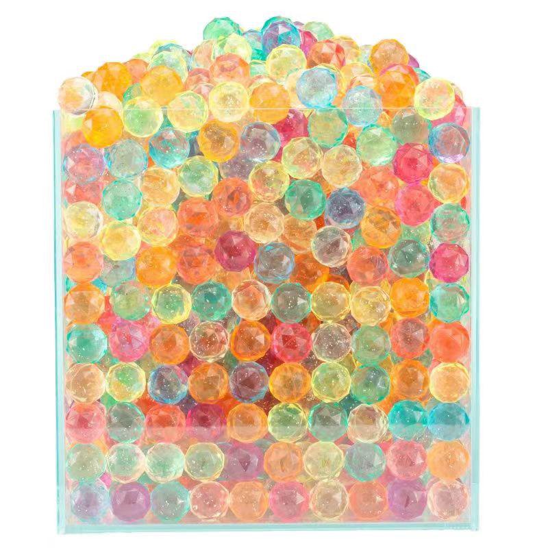 5pcs Fun Diamond Bounce Ball Rainbow Color Children's Elastic Rubber Ball Floating in Water Gemstone Twister Toy Gift