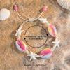 1011 Ocean Resort Wind Starfish Shell Bracelet, Daisy Rainbow Print Hand Rope Tide