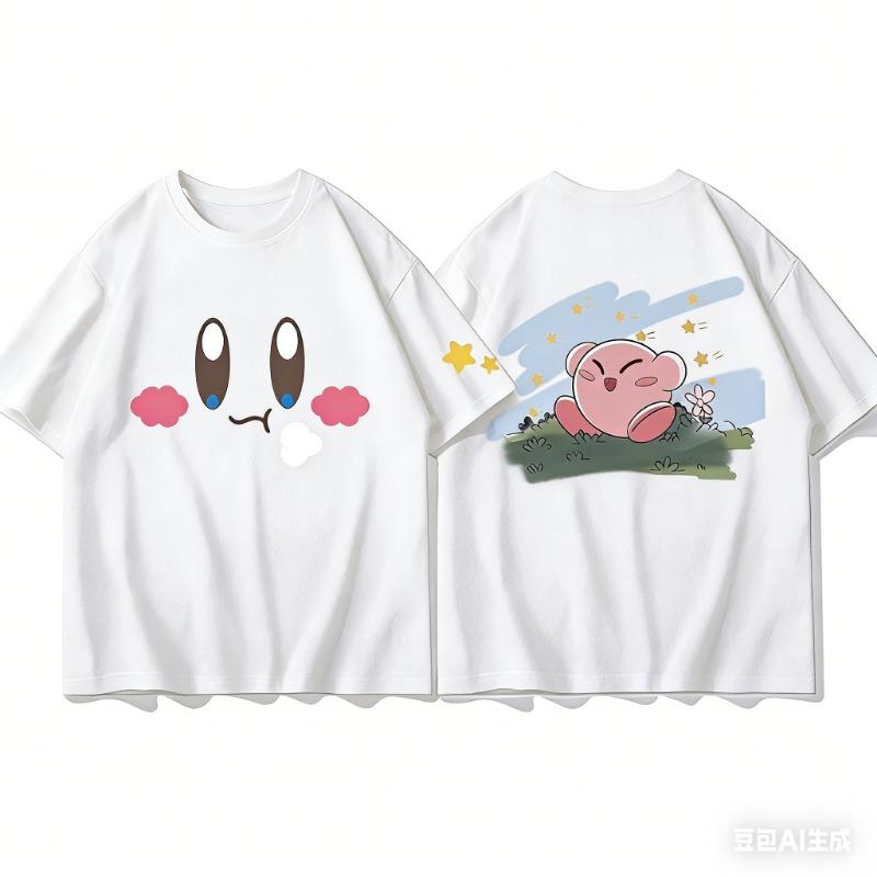 Youngsters' Summer Fashion Casual T-Shirt with Cute Duck Print, Comfortable Short Sleeve Crew Neck Tee for Boys and Girls