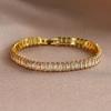 Minimalist Light Luxury Copper Bracelet with Zircon, 0.7mm Diamond Design - Versatile Fashion Jewelry