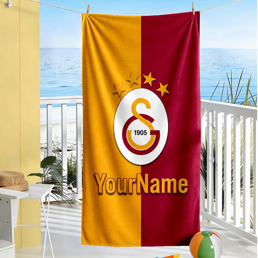 Galatasaray Personalized Name Beach Towel High Absorbency & Quick-Dry Perfect for Traveling Yoga Camping and Swimming