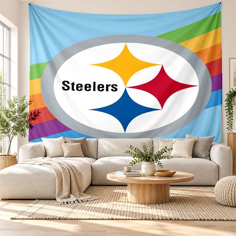 Pittsburgh Steelers Wall Tapestry, Soft Fabric Wall Hanging, Decorative Backdrop For Bedroom Home Wall Art