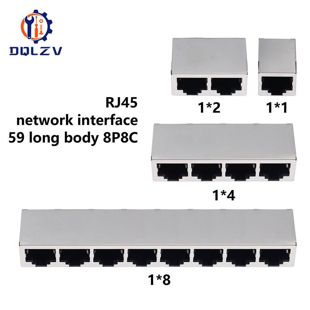 RJ45 1 2 4 6 8 Port Shielded Modular 21MM PCB Jack 8P8C Right Angle Through Hole Pcb Network Connector