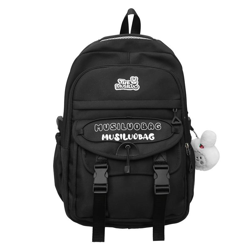 Skolväska med studentbokstavstryck, Stor kapacitet Ryggsäck för Kvinnor