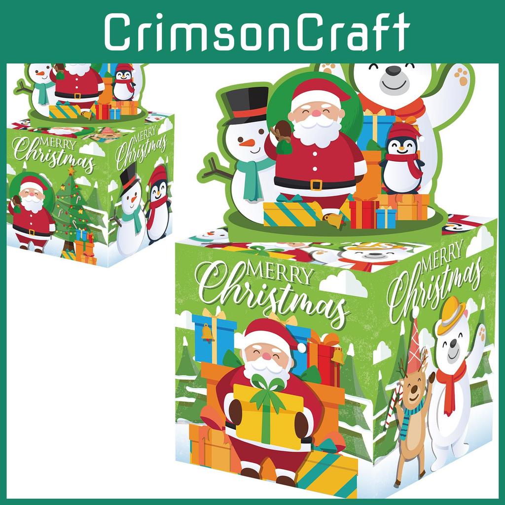 Green Penguin Snowman Christmas Theme Party Decor Coin Box For Festive Events