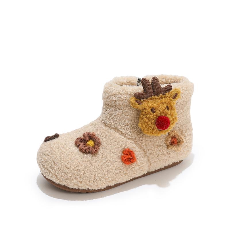 2025 New Style Girls' Furry Cotton Snow Boots for Ages 3-9 - Winter Velvet Shoes, Hot Sellers
