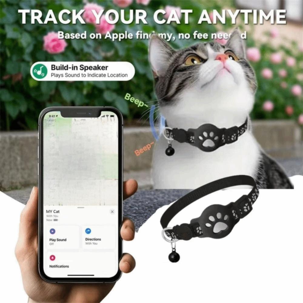 Safety Buckle Cat Collar Adjustable Reflective Strips Pet Tracking Collar Anti-Lost Waterproof For Airtag Collar For Air tag