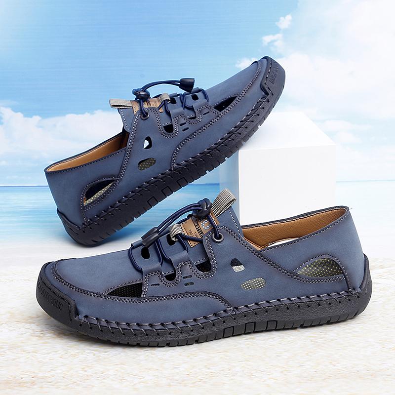 Fashion New Summer Breathable Men Sandals Fashion Roman Sandals Handmade Mesh Men Casual Shoes Platform Outdoor Men's Beach Sandals